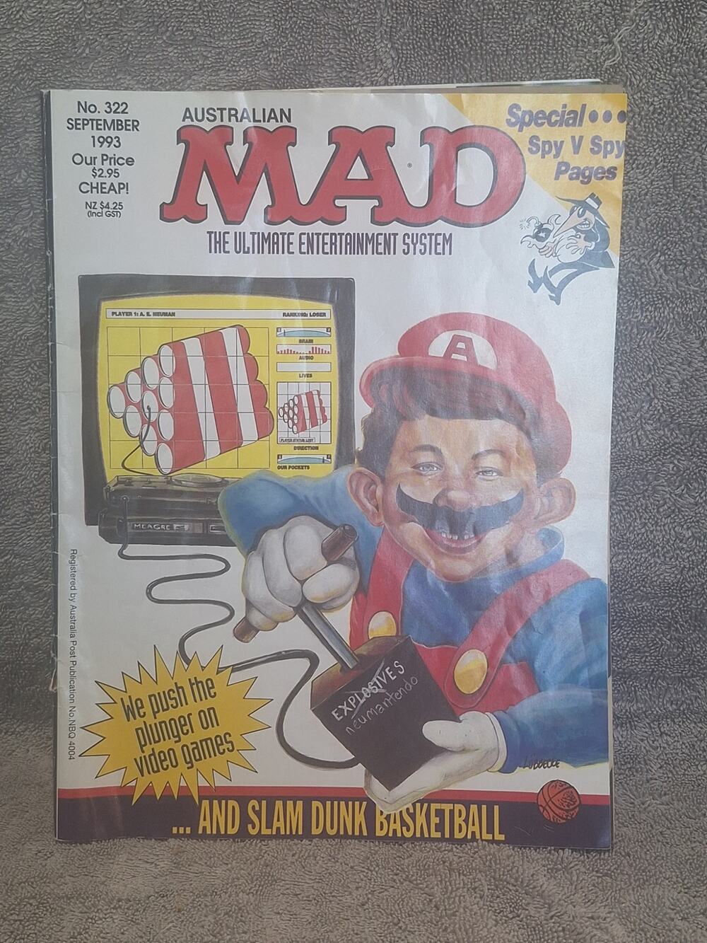 Australian MAD No. 322 Sept 1993 Mario Video Game Cover Mario Neumantendo!